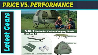 Tangkula 5-in-1 Tent Cot Combo: The Ultimate Portable Campsite!`
