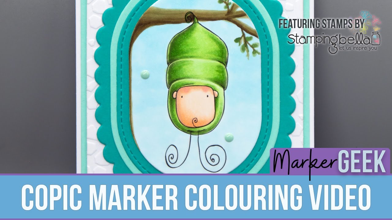 Copic Marker Colouring Stamping Bella Pupa Baby rubber stamp - YouTube