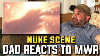 Dad Reacts To Shock and Awe Nuke Scene In Modern Warfare Remastered
