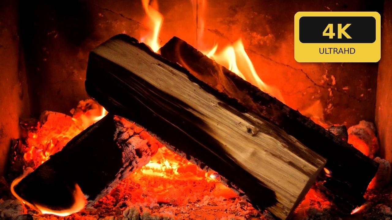 Lareira Realista 4K • 3 HORAS (Som de Fogo) | Relaxar, Dormir, Estudar