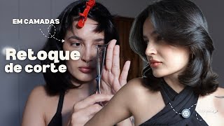 Retocando meu CORTE em camadas EM CASA! ✂️