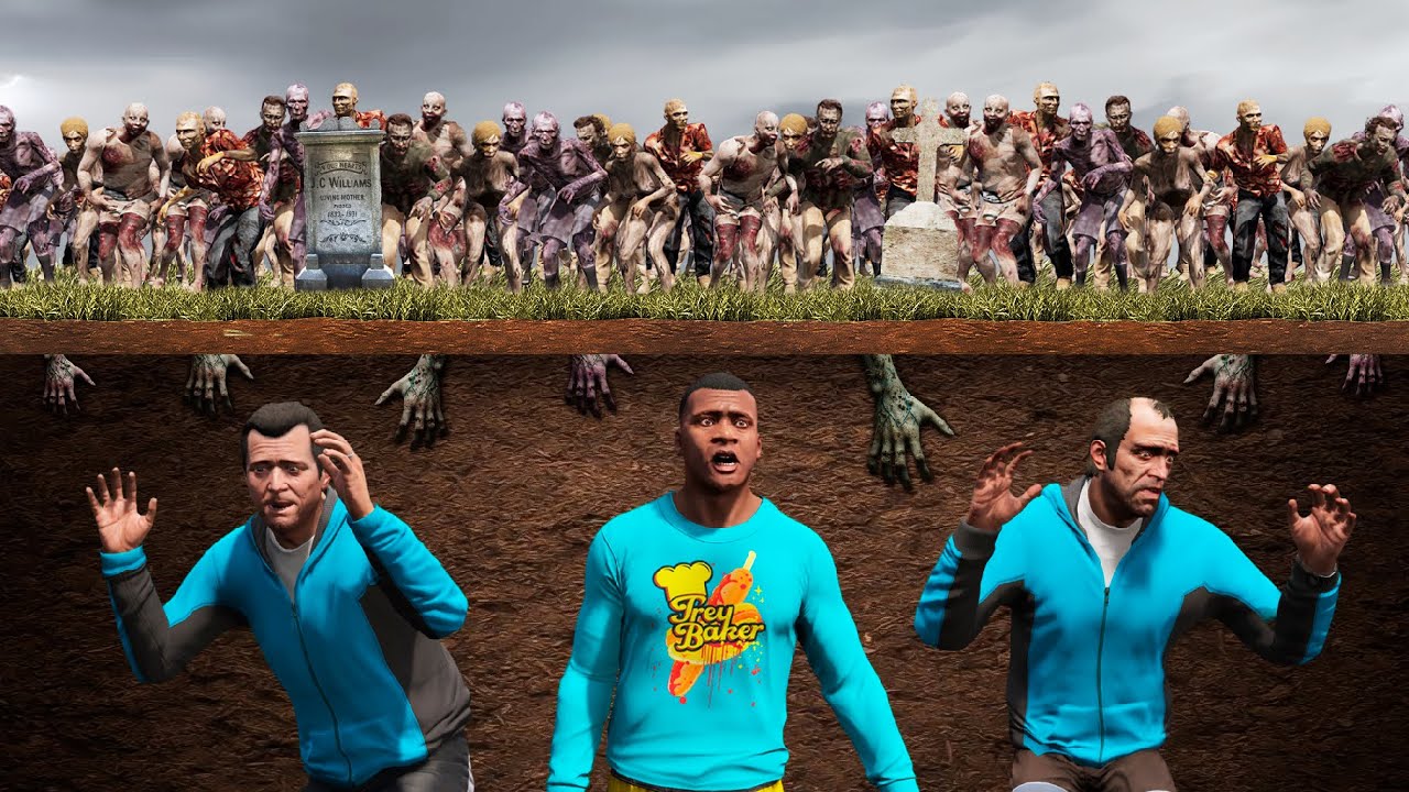 ESCONDE ESCONDE EM UM ATAQUE ZUMBI NO GTA 5