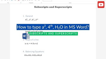 How to type SUBSCRIPTS and SUPERSCRIPTS in MS Word?