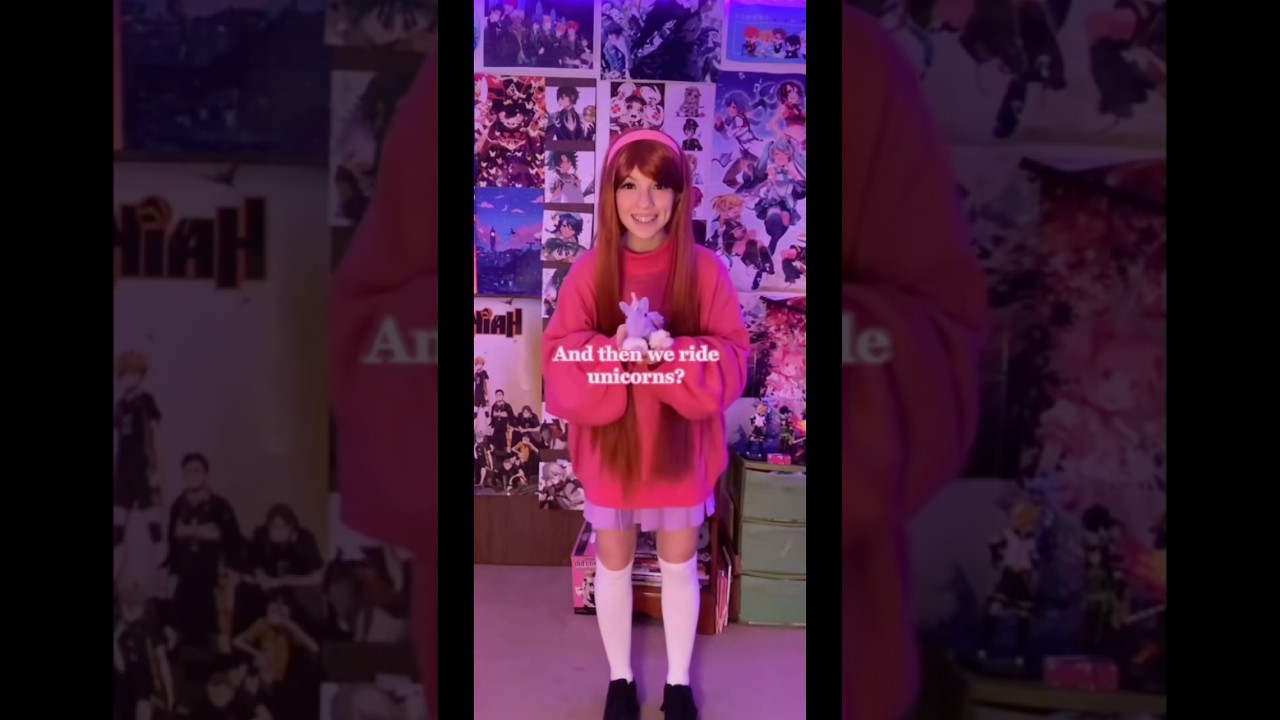 I have like 5 of those unicorns and there’s a castle for them too #cosplay #cosplayer #mabelcosplay