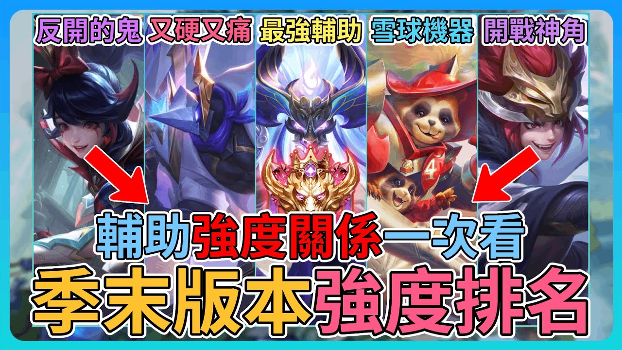 【教主】輔助強度關係一次看👀最後一天輔助上分推薦🔥誰才是輔助最強機制怪👑最強雪球角居然是他💀