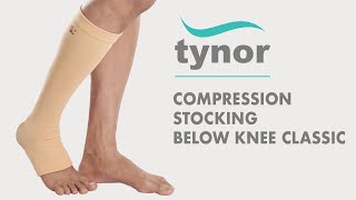 How to wear Tynor Compression Stocking Below Knee Classic for Compression, varicose vein, edema