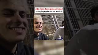 xQc started coughing up blood after playing 40 seconds of soccer.