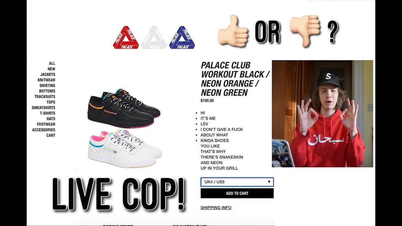 palace reebok drop