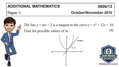 Quadratics: Intersection of a Line and a Curve (0606/13/O/N/10) Q3  #IGCSEAdditionalMathematics