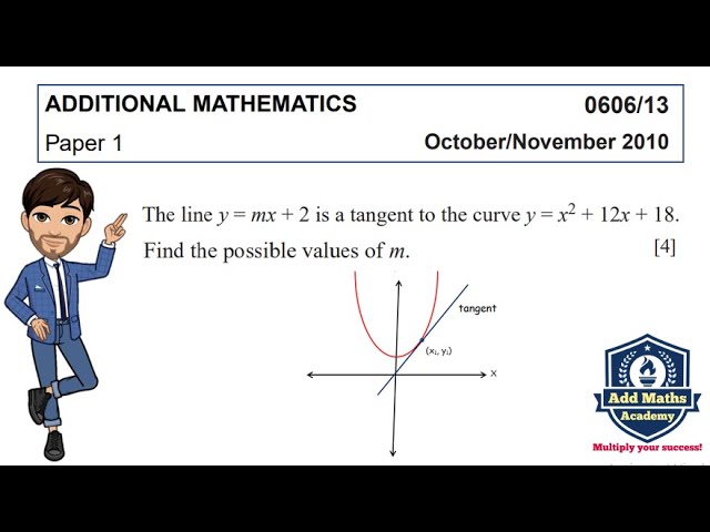 Quadratics: Intersection of a Line and a Curve (0606/13/O/N