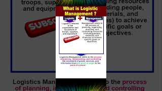 What Is Logistic Management ?