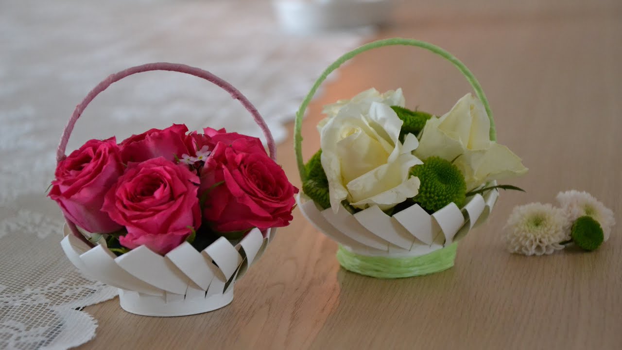 Schönes DIY Körbchen aus einem Pappbecher* Auch für feierliche Tischdeko* Als Geschenk* sehr einfach