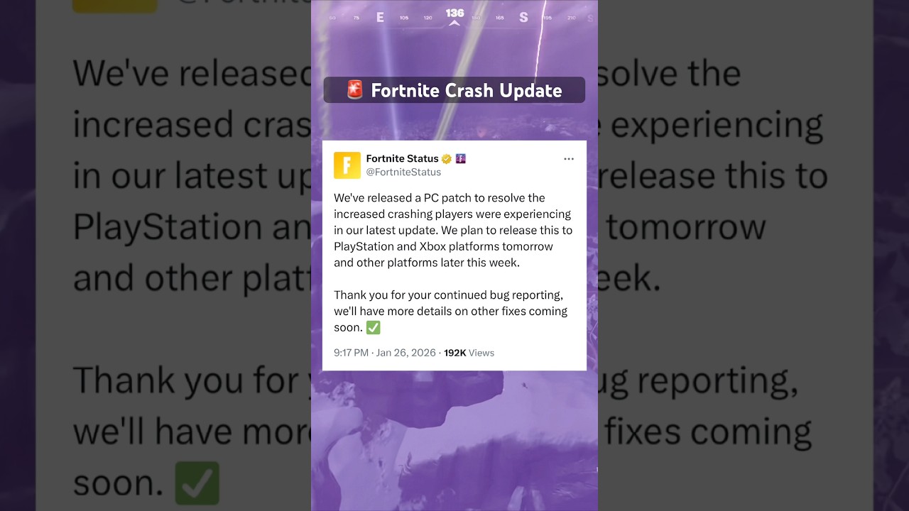 🚨 Обновление, вызывающее сбои в Fortnite