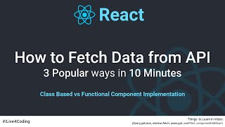 Fetch Data from API : React JS How To #1 | React JS  Tutorial for Beginners React Js For Beginners Tutorial 9 Fetching Data From An Api Part 1