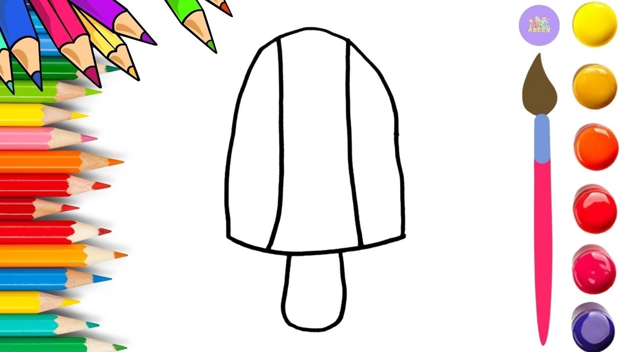 How To Draw cute Ice-cream Drawing, Painting & Coloring For Kids and Toddlers_🌈🎨