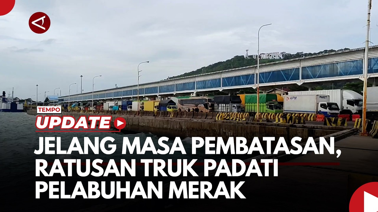 Jelang Masa Pembatasan, Ratusan Truk Padati Pelabuhan Merak