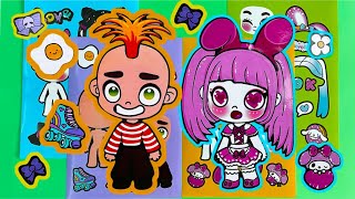 Punk Rock Boy Vs. Kawaii Princess Ultimate Sticker Dress-Up Challenge.