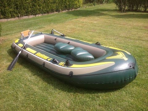 Распаковка лодки Seahawk 4 от Intex, накачиваем лодку дома.