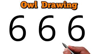 How To Draw An Owl From Number 66 Creative Number Drawing Idea