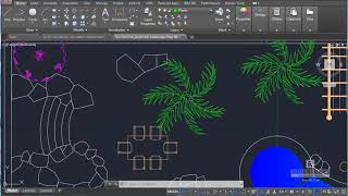 07. وضع النباتات والحشائش - تصميم مخطط لاند سكيب على الأوتوكاد AutoCAD Landscape Plan