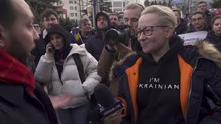 Антивоенный митинг в Тбилиси в годовщину вторжения РФ в Украину, 24 февраля 2023 г. Начало.