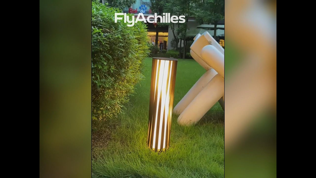 Creative Cylindrical LED Waterproof Black Modern Solar Pathway Light Walkway Floor Lamp