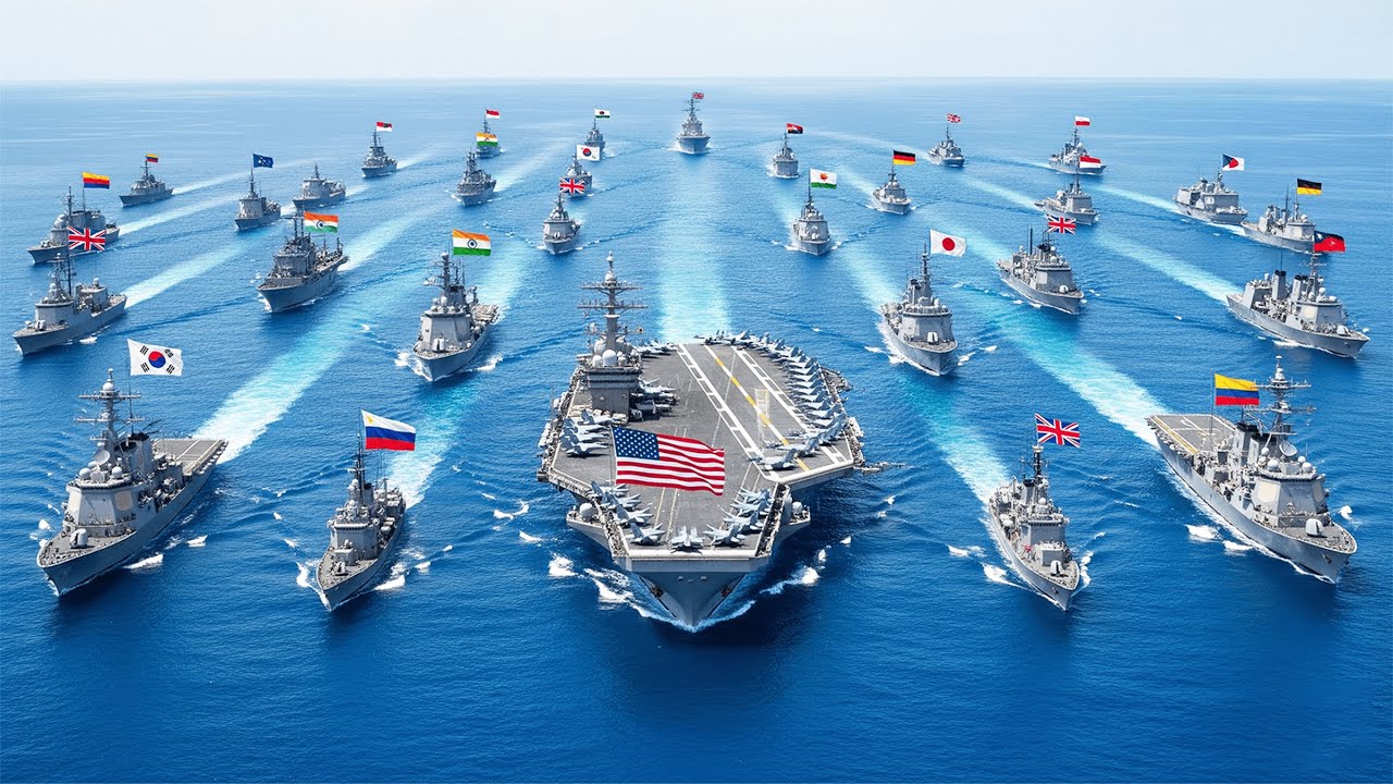 Tensions Rise! Dozens of Multinational Warships Showcase Naval Power in the Pacific Ocean