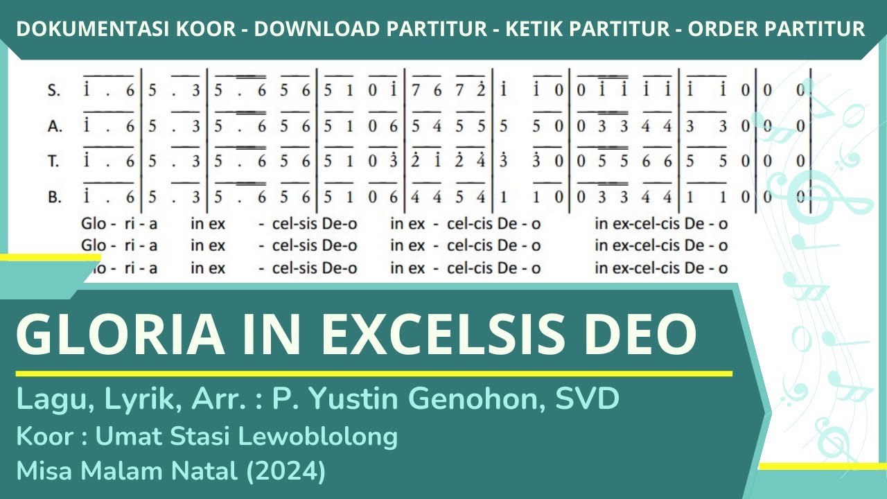 GLORIA IN EXCELSIS DEO arransemen Yustin Genohon || Lagu Penutup Misa Malam Natal