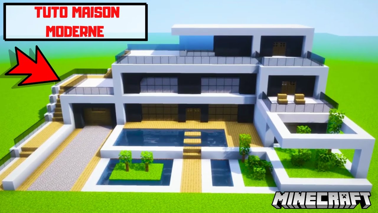 MINECRAFT - TUTO CONSTRUIRE MAISON MODERNE - YouTube