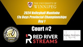 17u Boys  DAY 1  Center Court  UofW  Volleyball MB Provincials sponsored by Kara Friesen Realty