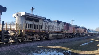 BNSF Leads CN M338 Eastbound Jesup, IA