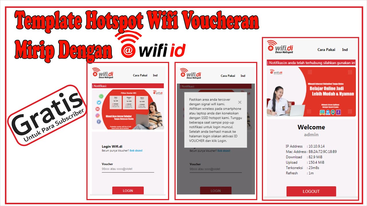 template login page mirip wifi id keren YouTube