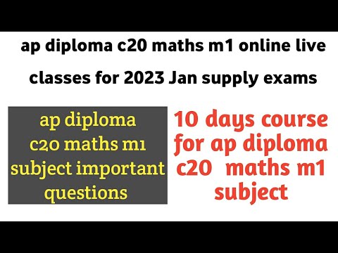 ap diploma c20 maths m1 2023 online live classes starts tommorow ...