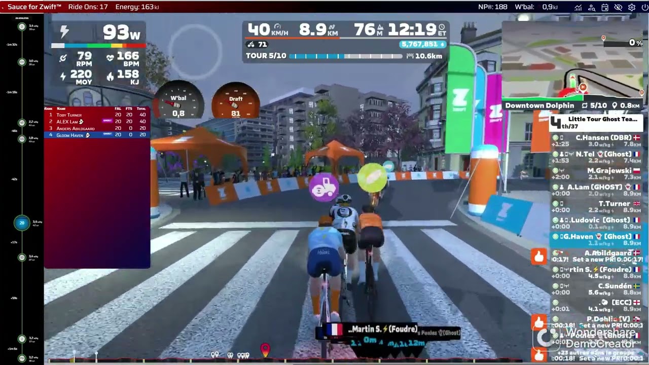 Zwift Little Tour Ghost Team 20_10_2025 Étape 1 (B) Downtown Dolphin