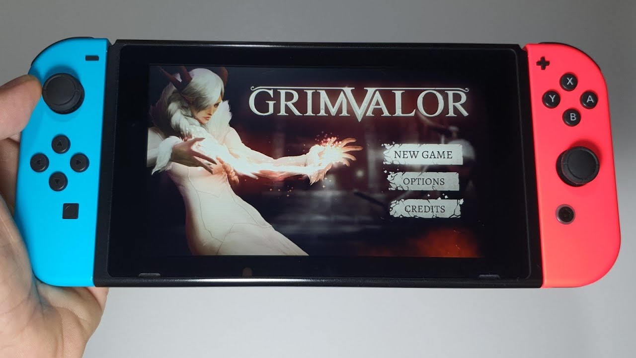 Grimvalor Nintendo Switch handheld gameplay