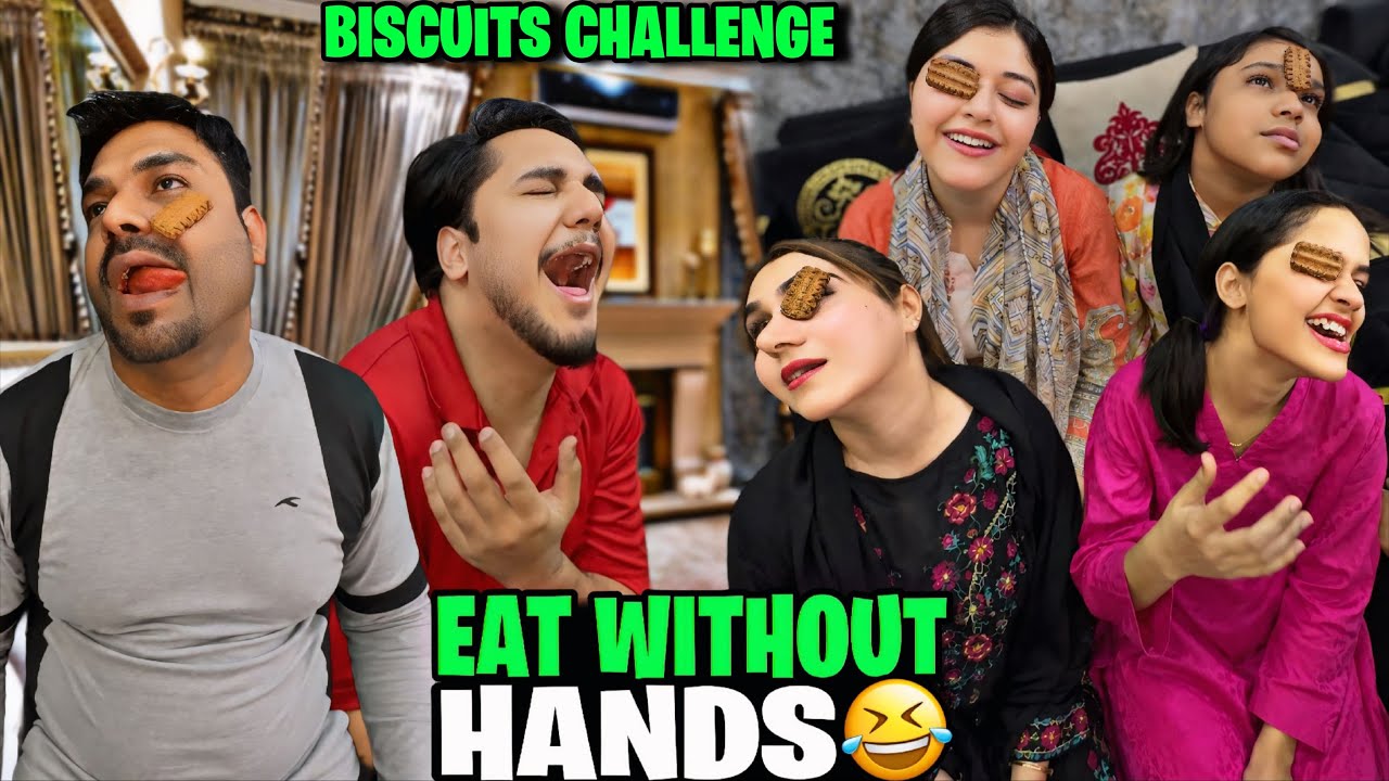 BISCUT EAT CHALLENGE WITHOUT HANDS // ALI NE BHI CHALLENGE KIA // WE REALLY MISS ABUBAKAR