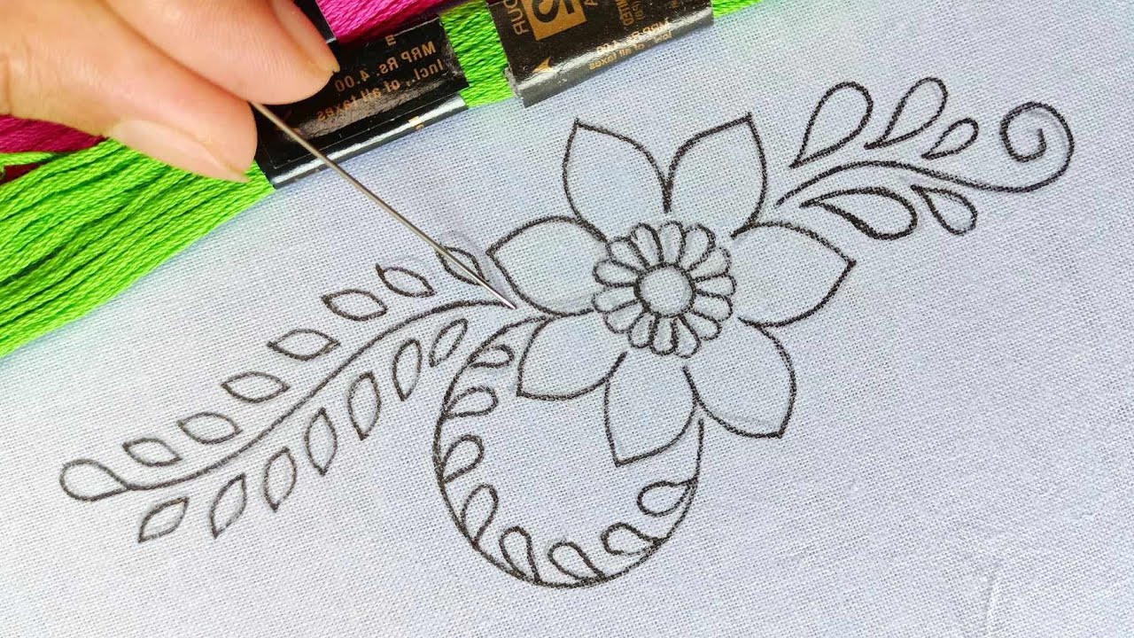 allover hand embroidery tutorial flower tree, basic hand embroidery ...