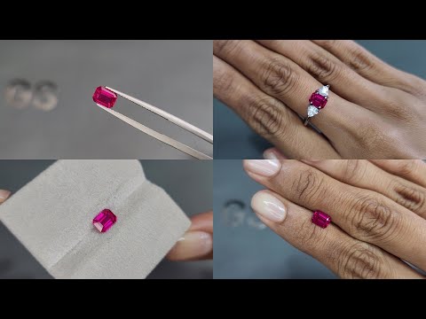 Unheated ruby octagon cut 1.01 carats, Mozambique Video  № 1
