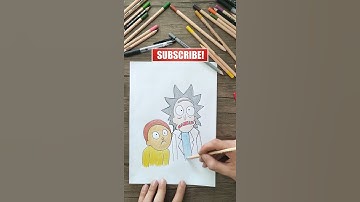 How to Draw Rick and Morty , #beginners #easy drawing #stepbystep #shorts #RickandMorty