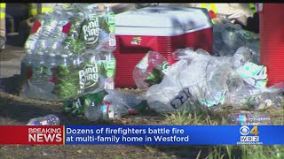 Firefighters battle extreme heat, flames in Westford