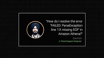 How do I resolve the error “FAILED: ParseException line 1:X missing EOF” in Amazon Athena?