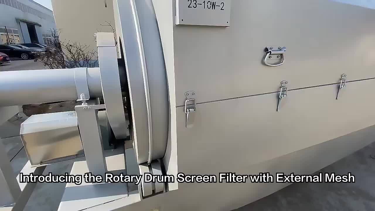 HOT Rotary Drum Filter Screen for Wastewater Treatment Plant.mp4