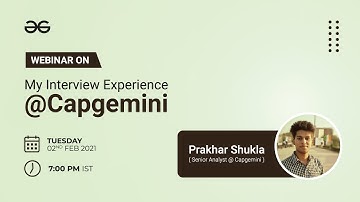 Webinar | My Interview Experience with Capgemini