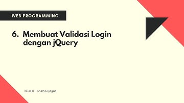 Tutorial Web Bootstrap jQuery 6 : Membuat Validasi Login dengan jQuery