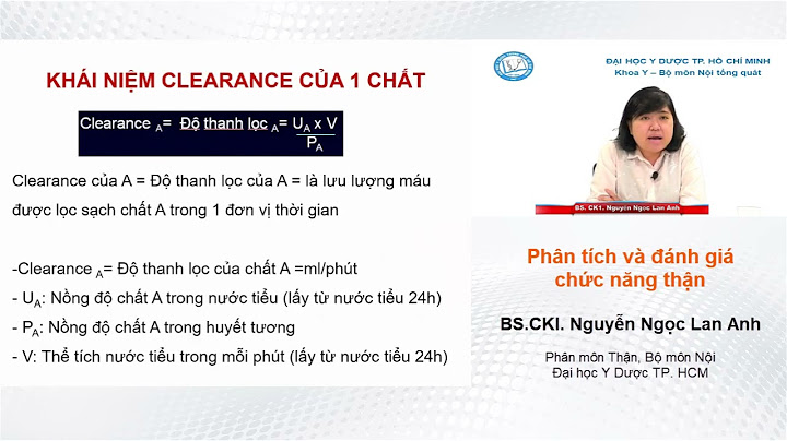 Các công thúc đánh giá chức năng thận