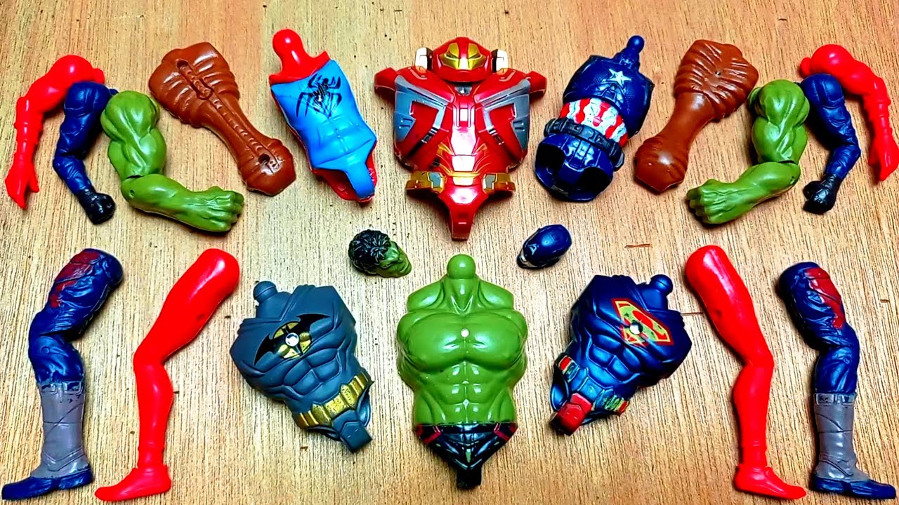 AVENGERS TOYS ASSEMBLE SPIDERMAN HOODIE HULK BUSTER CAPTAIN AMERICA SUPERMAN BATMAN AND SIREN HEAD 