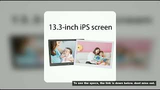 13 Inch Digital Picture Photo Frame IPS Screen  1280X800 HD Full View VCD DVD MPEG4 Video Playback J