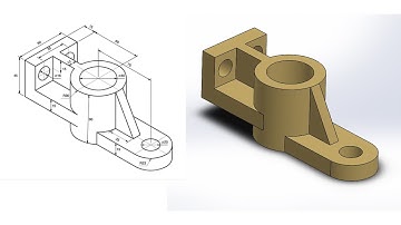 Học SolidWorks cơ bản - Bài 11  Thực hành bản vẽ tạo khối 3D trong Solidworks