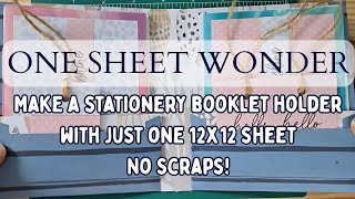One Sheet Wonder #5: Stationery Booklet to Hold Cards, Envelopes, and Tags! No Scraps!