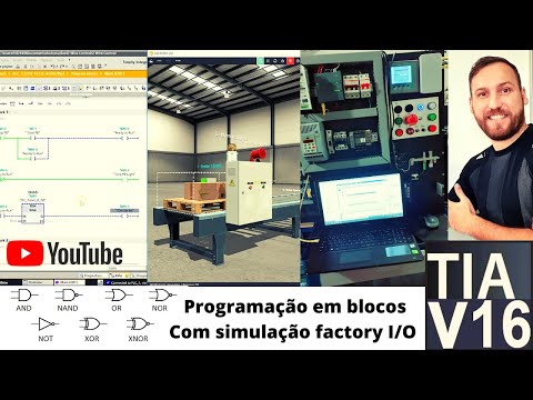 TIA PORTAL + FACTORY I/O - Programação em FBD, comunicação, arquivo e explicação completa